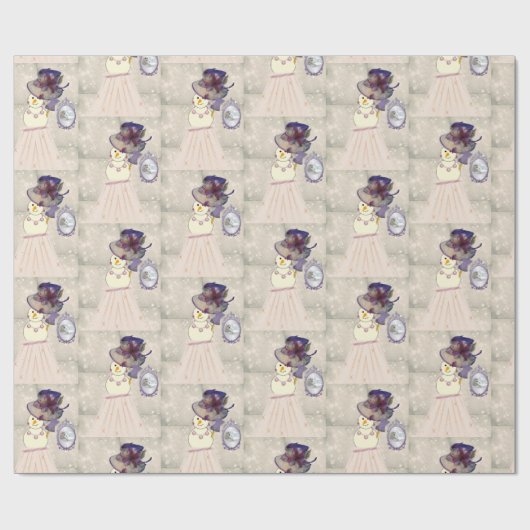 kerstpapier Snowman, Cadeaupapier (Vlak)