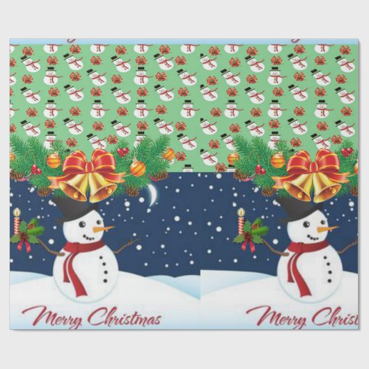 kerstpapier Snowman Cadeaupapier (Vlak)