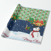 kerstpapier Snowman Cadeaupapier (Uitgerold)