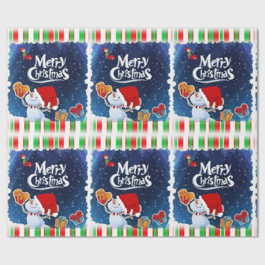 kerstpapier Snowman Elf Cadeaupapier (Vlak)