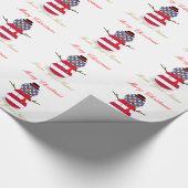 kerstpapier, Snowman Patriotic USA Cadeaupapier (Hoek)