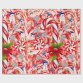 kerstpapier Snowman Peppermint Cadeaupapier (Vlak)