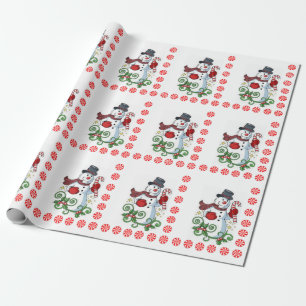kerstpapier Snowman Peppermint Cadeaupapier