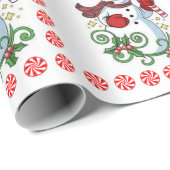 kerstpapier Snowman Peppermint Cadeaupapier (Rol Hoek)