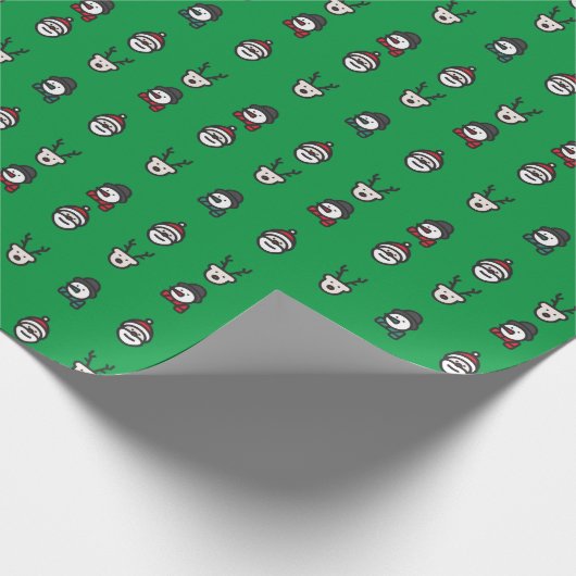 kerstpapier - Snowman - Santa Cadeaupapier (Hoek)