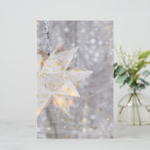 kerstpapier Ster Decoratie Briefpapier (Staand voorkant)
