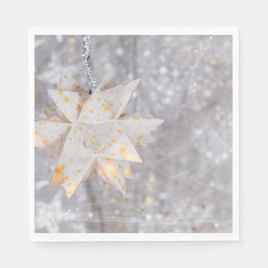 kerstpapier Ster Decoratie Servet (Voorkant)