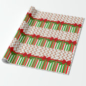 kerstpapier Stripe kerstman Cadeaupapier (Uitgerold)