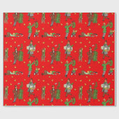 kerstpapier uit de middeleeuwen cadeaupapier (Vlak)