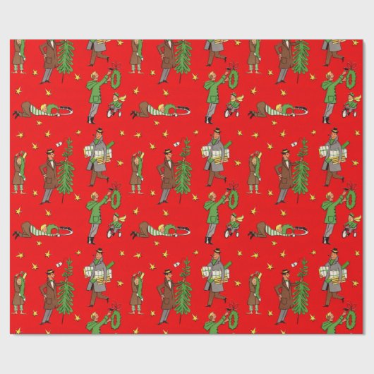 kerstpapier uit de middeleeuwen cadeaupapier (Vlak)