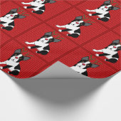 kerstpapier van Boston Terrier Reindeer Cadeaupapier (Hoek)