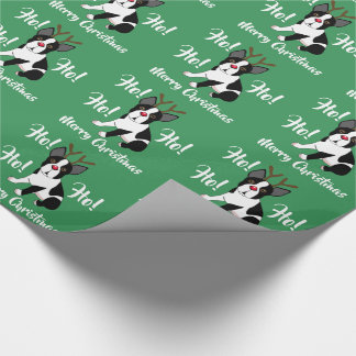 kerstpapier van Boston Terrier Reindeer Cadeaupapier