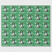 kerstpapier van Boston Terrier Reindeer Cadeaupapier (Vlak)