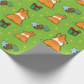 kerstpapier van Corgi | CorgiDingen Cadeaupapier (Hoek)