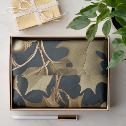 kerstpapier van goudkleurig weefsel tissuepapier (Geschenk)