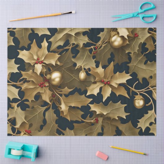 kerstpapier van goudkleurig weefsel tissuepapier (Craft)
