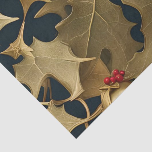 kerstpapier van goudkleurig weefsel tissuepapier (Detail)