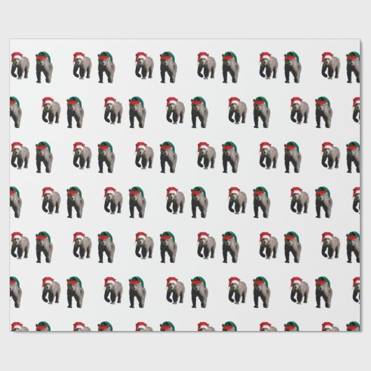 kerstpapier van grizzly beer cubs cadeaupapier (Vlak)