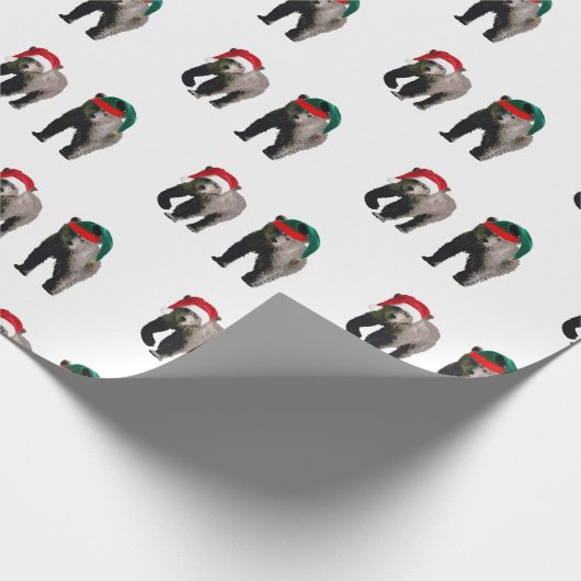 kerstpapier van grizzly beer cubs cadeaupapier (Hoek)