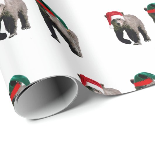 kerstpapier van grizzly beer cubs cadeaupapier (Rol Hoek)