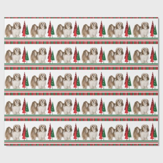 kerstpapier van Lhasa Apso Cadeaupapier (Vlak)