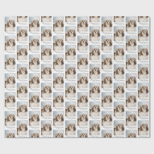 kerstpapier van Lhasa Apso Cadeaupapier (Vlak)