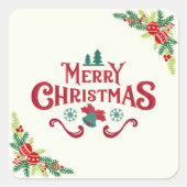 Kerstpapier  vierkante sticker (Voorkant)