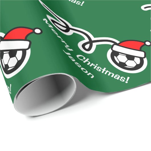kerstpapier | voetbal van Santa hat Cadeaupapier (Rol Hoek)