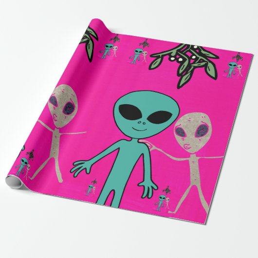 kerstpapier voor Alien Wrapping Cadeaupapier (Uitgerold)