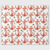  kerstpapier voor anker-roodkerstwappers cadeaupapier (Vlak)