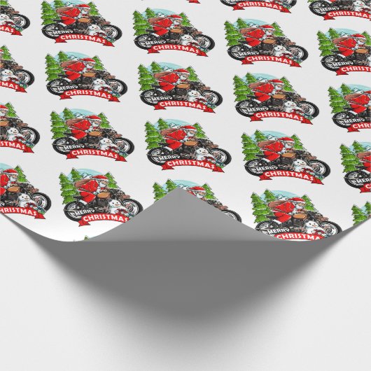kerstpapier voor bikers cadeaupapier (Hoek)