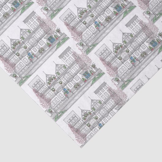 kerstpapier voor bruinsteen City Tissuepapier (Detail)