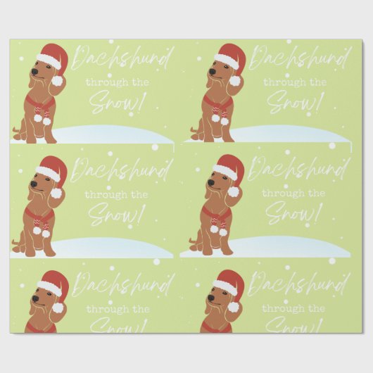 kerstpapier voor dachshund cadeaupapier (Vlak)