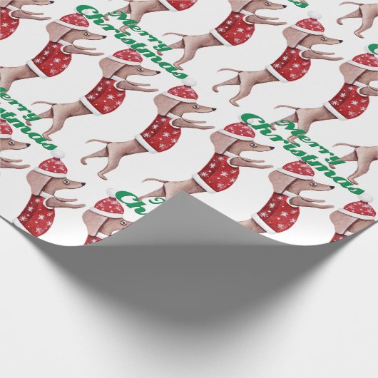 kerstpapier voor dachshund cadeaupapier (Hoek)