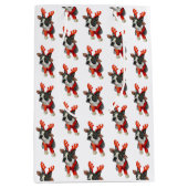 kerstpapier voor de grote hond uit Boston Medium Cadeauzakje (Voorkant)