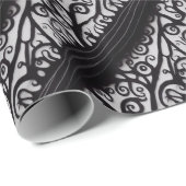 kerstpapier voor gothics - zwart en wit cadeaupapier (Rol Hoek)