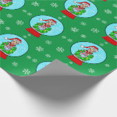 kerstpapier voor het Wereldbol van de sneeuw Cadeaupapier (Hoek)