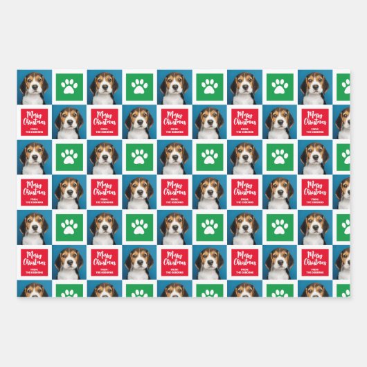  kerstpapier voor honden inpakpapier vel (Voorkant)