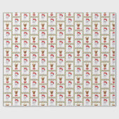 kerstpapier voor kerstmanden en rendieren cadeaupapier (Vlak)