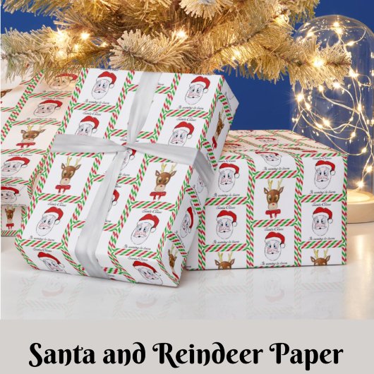 kerstpapier voor kerstmanden en rendieren cadeaupapier