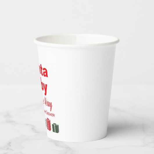 Kerstpapier voor kerstmis met kerstBaby shower, ke Papieren Bekers (Links)