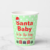 Kerstpapier voor kerstmis met kerstBaby shower, ke Papieren Bekers (Voorkant)
