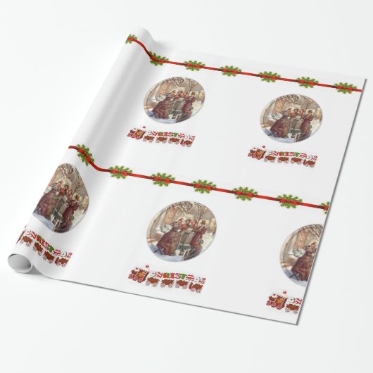 kerstpapier voor onmiddellijke verpakking cadeaupapier (Uitgerold)