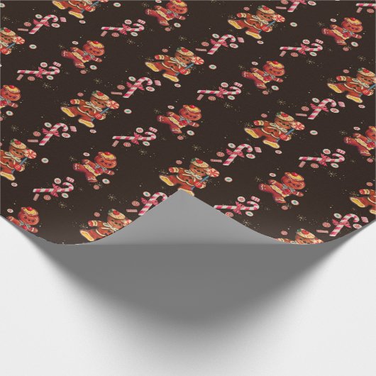 Kerstpapier voor ontbijtkoek en snoepsnoep cadeaupapier (Hoek)