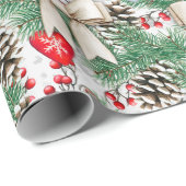 kerstpapier voor Ornamenten met kerstpine Cadeaupapier (Rol Hoek)