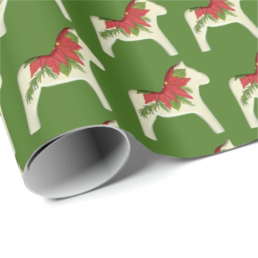 kerstpapier voor paarden uit Dala Cadeaupapier (Rol Hoek)