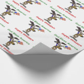 kerstpapier voor patriottische rendieren cadeaupapier (Hoek)