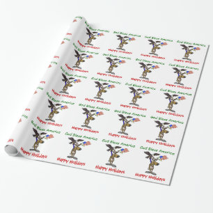 kerstpapier voor patriottische rendieren cadeaupapier