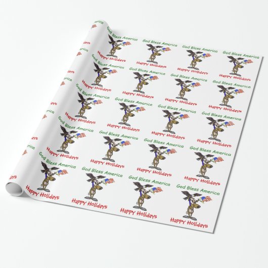 kerstpapier voor patriottische rendieren cadeaupapier (Uitgerold)