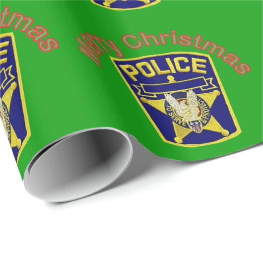 kerstpapier voor politie-badge cadeaupapier (Rol Hoek)